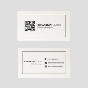 Minimalistisk Professionell Freelancer QR Code Mod Visitkort