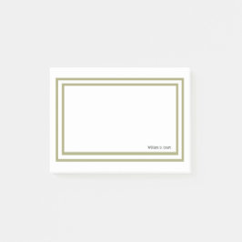 Minimalistisk professionell guldram post-it block