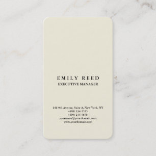 Minimalistisk professionell i Beige Visitkort