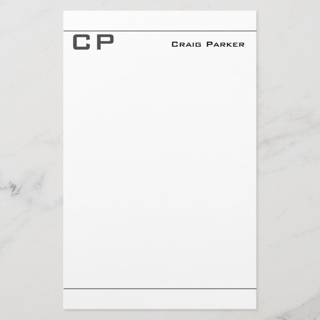 Minimalistisk Professionell i modernt monogram Brevpapper (Framsida)