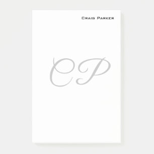 Minimalistisk Professionell i modernt monogram Post-it Block