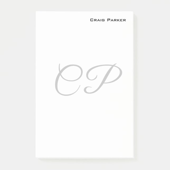 Minimalistisk Professionell i modernt monogram Post-it Block (Framsida)