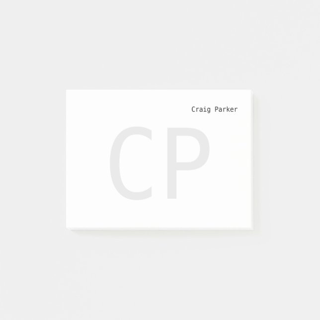 Minimalistisk Professionell i modernt monogram Post-it Block (Framsida)