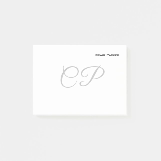 Minimalistisk Professionell i modernt monogram Post-it Block (Framsida)