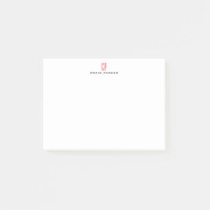 Minimalistisk Professionell i modernt monogram Post-it Block