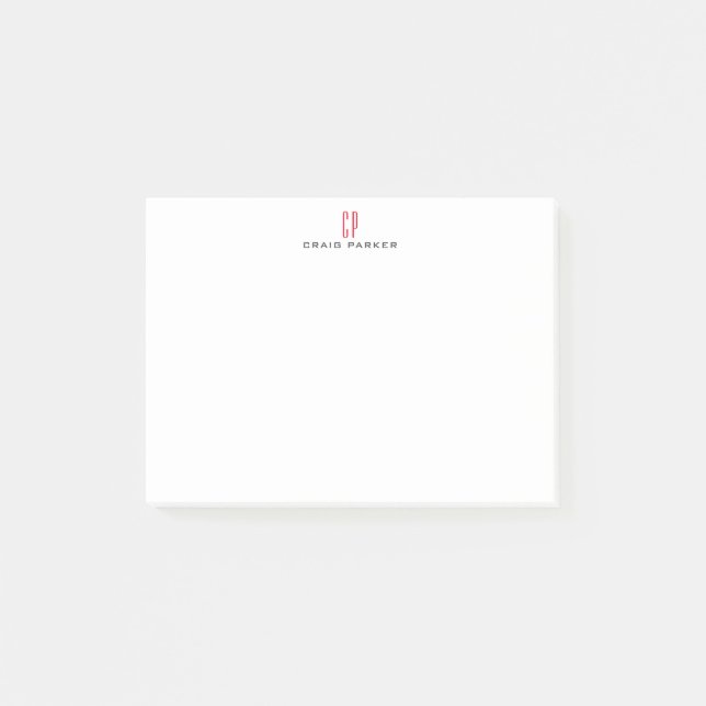 Minimalistisk Professionell i modernt monogram Post-it Block (Framsida)