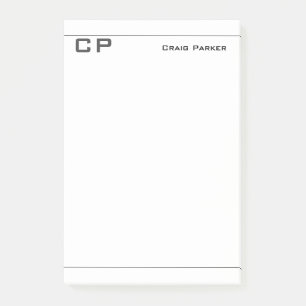 Minimalistisk Professionell i modernt monogram Post-it Block