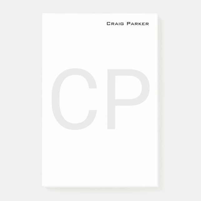 Minimalistisk Professionell i modernt monogram Post-it Block (Framsida)