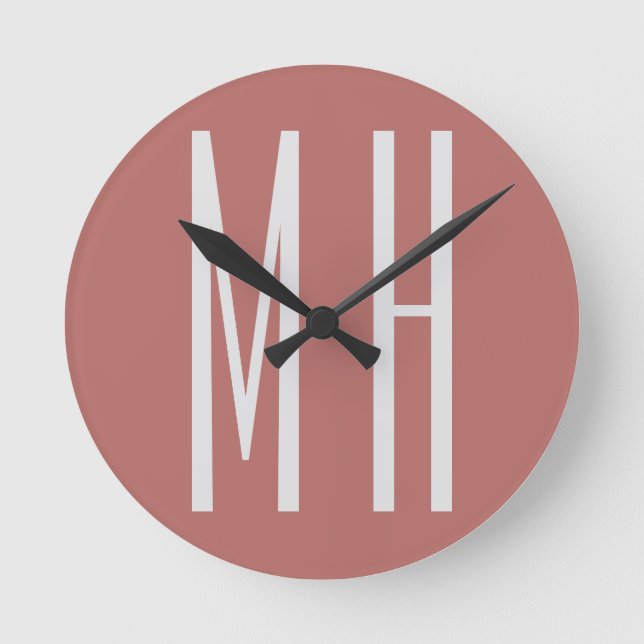 Minimalistisk Professionell i modernt monogram Rund Klocka (Framsida)