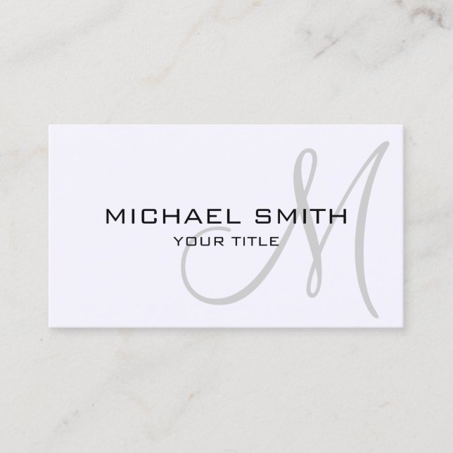 Minimalistisk Professionell Magnolia Monogram Visitkort (Framsida)