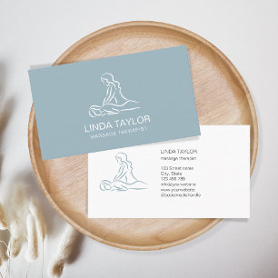 Minimalistisk Professionell, massaker Therapist Bl Visitkort