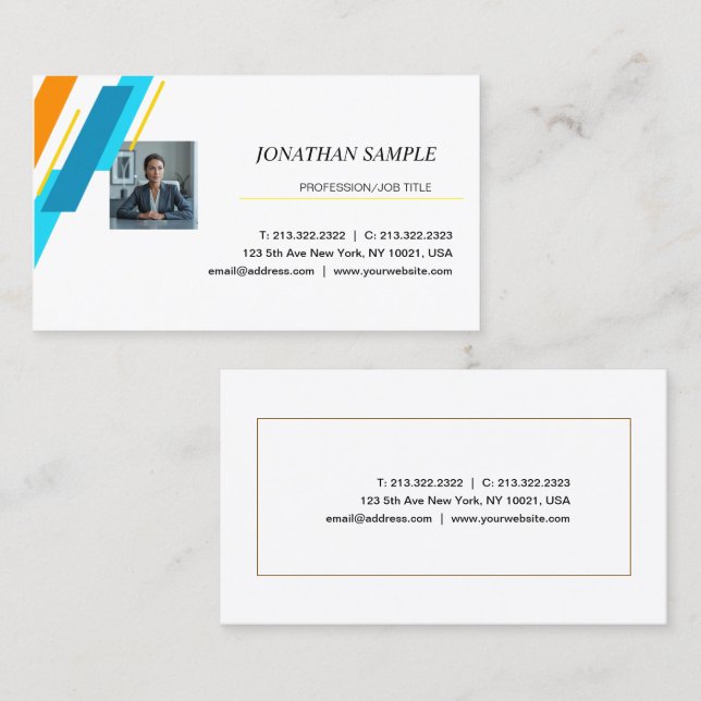 Minimalistisk Professionell med modern Elegant, va Visitkort (Fram/baksida)