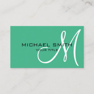 Minimalistisk Professionell Mint Monogram Visitkort