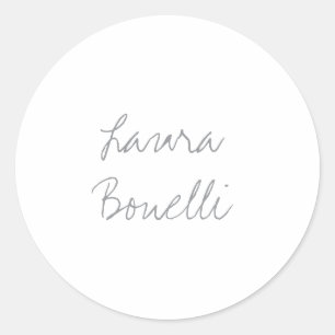 Minimalistisk Professionell Modern Ditt Namn Runt Klistermärke