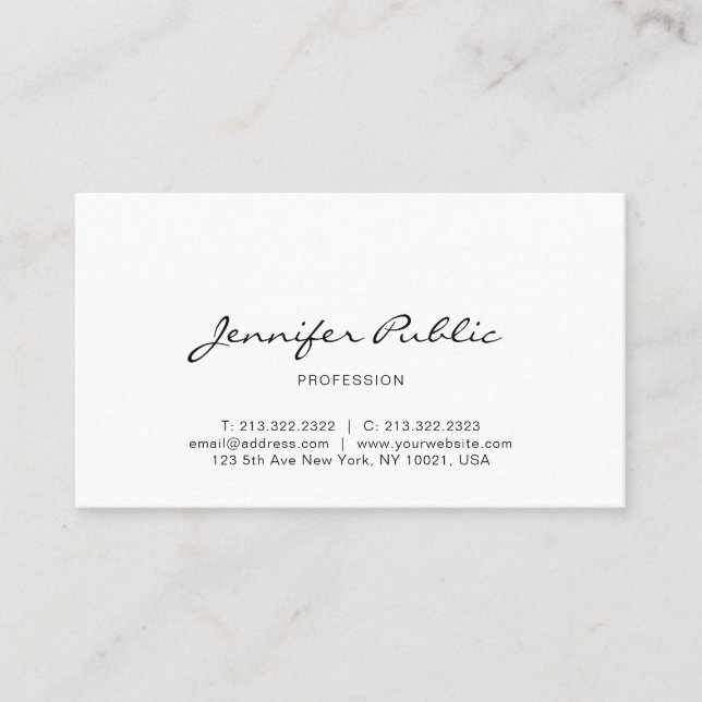 Minimalistisk Professionell Modern Elegant Plain C Visitkort (Framsida)