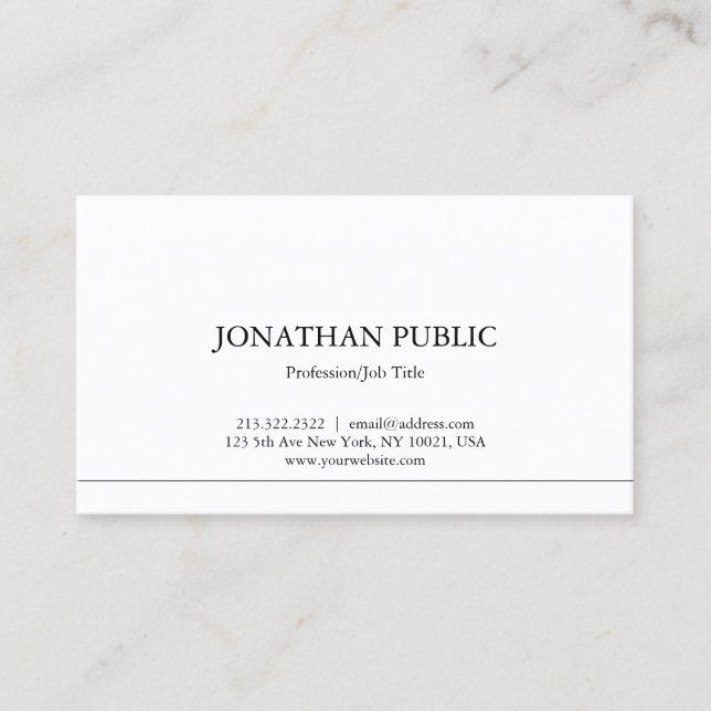 Minimalistisk Professionell Modern Elegant Plain C Visitkort (Framsida)