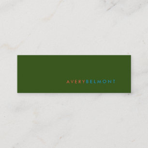 Minimalistisk professionell Modern enkel Grönt Mini Visitkort
