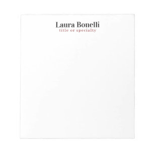Minimalistisk professionell modern enkel namn tite anteckningsblock