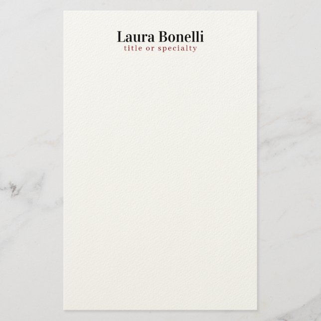Minimalistisk professionell modern enkel namn tite brevpapper (Framsida)