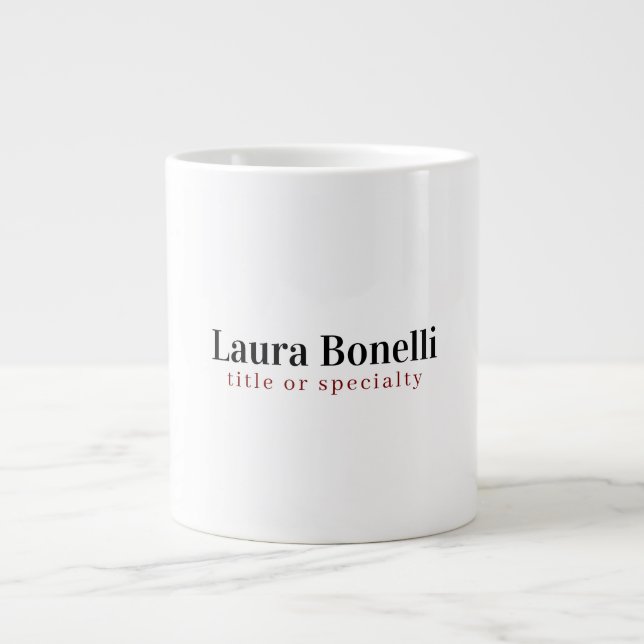 Minimalistisk professionell modern enkel namn tite jumbo mugg (Framsidan)