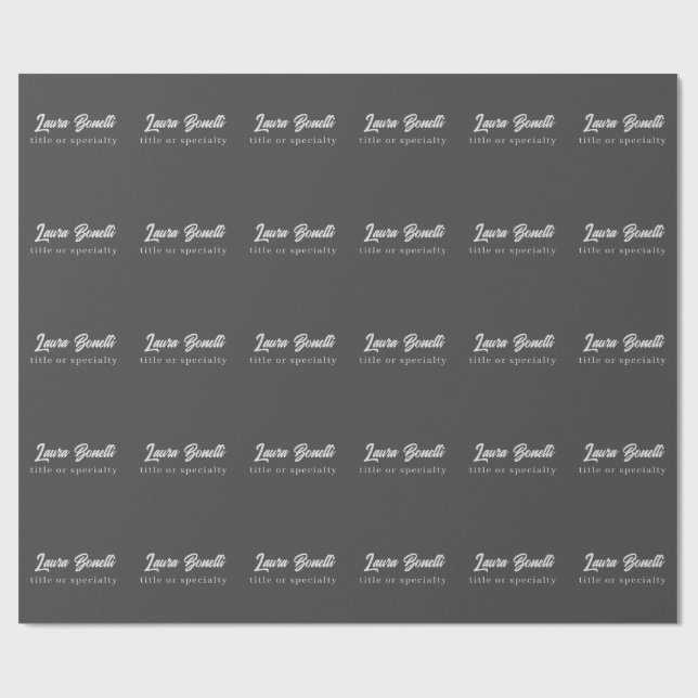 Minimalistisk professionell modern handskrift mörk presentpapper (Platt)
