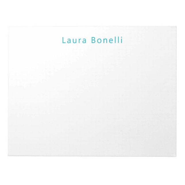 Minimalistisk professionell modern namn Azure Blue Anteckningsblock (Framsida)