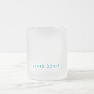 Minimalistisk professionell modern namn Azure Blue Frostad Glasmugg