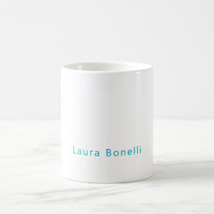 Minimalistisk professionell modern namn Azure Blue Kaffemugg
