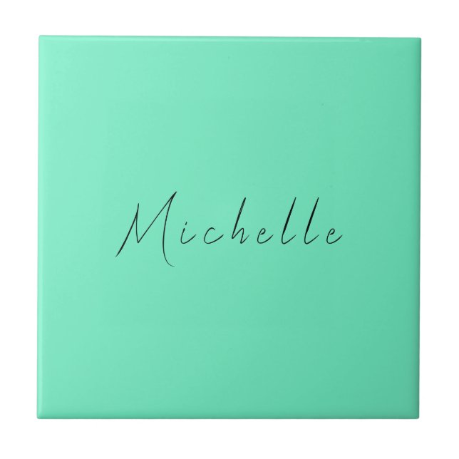 Minimalistisk Professionell Modern Namn handskrive Kakelplatta (Framsidan)