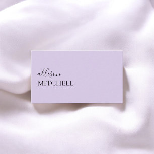 Minimalistisk Professionell Modern Pastel Lila Visitkort
