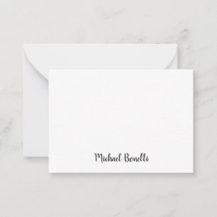 Minimalistisk Professionell Modern Plain Black Whi Anteckningskort