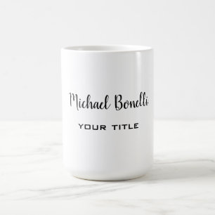 Minimalistisk Professionell Modern Plain Black Whi Kaffemugg