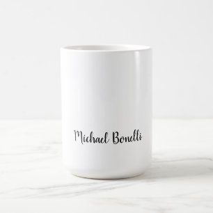 Minimalistisk Professionell Modern Plain Black Whi Kaffemugg