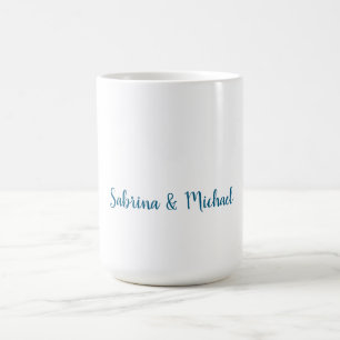 Minimalistisk Professionell Modern Plain Blue Whit Kaffemugg