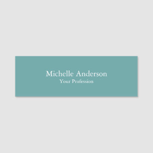 Minimalistisk Professionell Modern Plain Cadet Blu Namnbricka