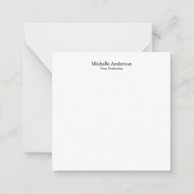 Minimalistisk Professionell Modern Plain Namn Anteckningskort (Framsida)