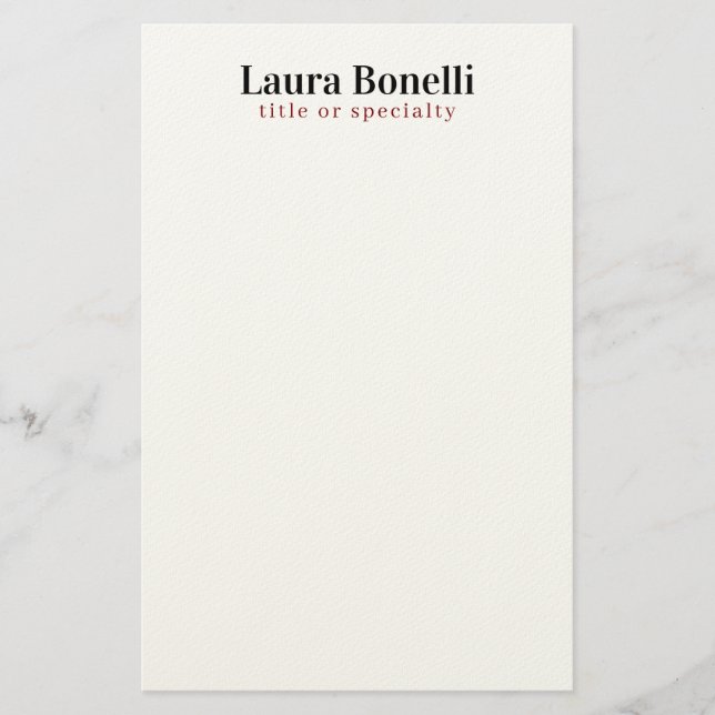 Minimalistisk Professionell Modern Plain Namn Tite Brevpapper (Framsida)
