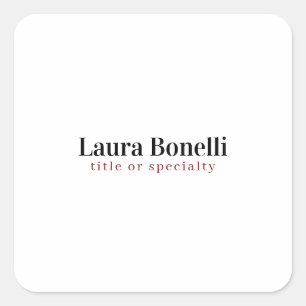 Minimalistisk Professionell Modern Plain Namn Tite Fyrkantigt Klistermärke