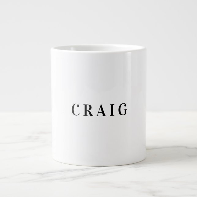 Minimalistisk Professionell Modern Plain Namn Tite Jumbo Mugg (Framsidan)