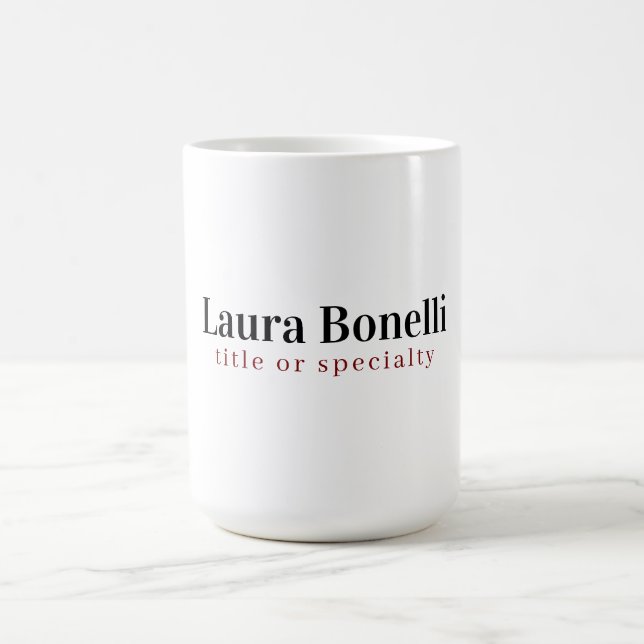 Minimalistisk Professionell Modern Plain Namn Tite Kaffemugg (Center)