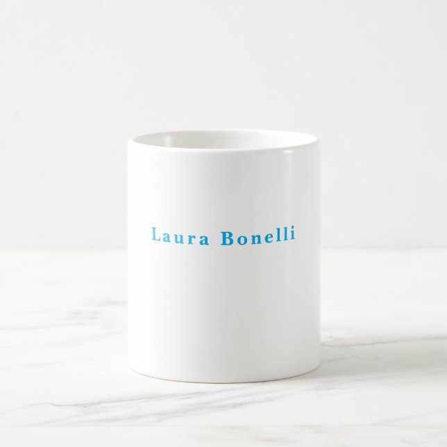 Minimalistisk Professionell Modern Plain Namn Tite Kaffemugg (Center)