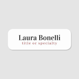 Minimalistisk Professionell Modern Plain Namn Tite Namnbricka