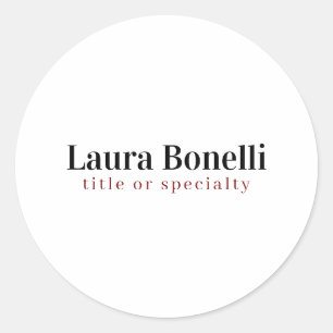 Minimalistisk Professionell Modern Plain Namn Tite Runt Klistermärke