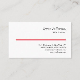 Minimalistisk Professionell Modern Plain White Visitkort
