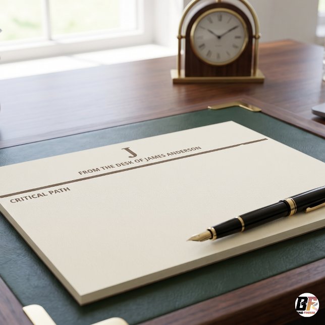 Minimalistisk professionell monogram "Från skrivbo Anteckningsblock (#OrderNow)