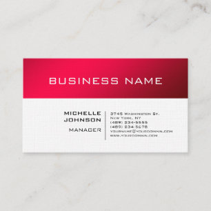 Minimalistisk professionell Premium Linen Red Whit Visitkort