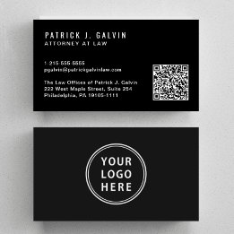 Minimalistisk professionell QR-kod logotyp svart Visitkort