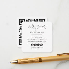 Minimalistisk Professionell Qr-kod Modern White Tilläggskort