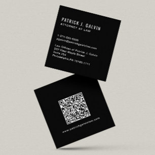 Minimalistisk professionell QR-kod svart Fyrkantigt Visitkort