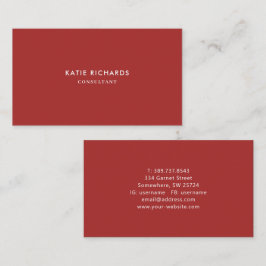 Minimalistisk Professionell Red-Affärskort Visitkort